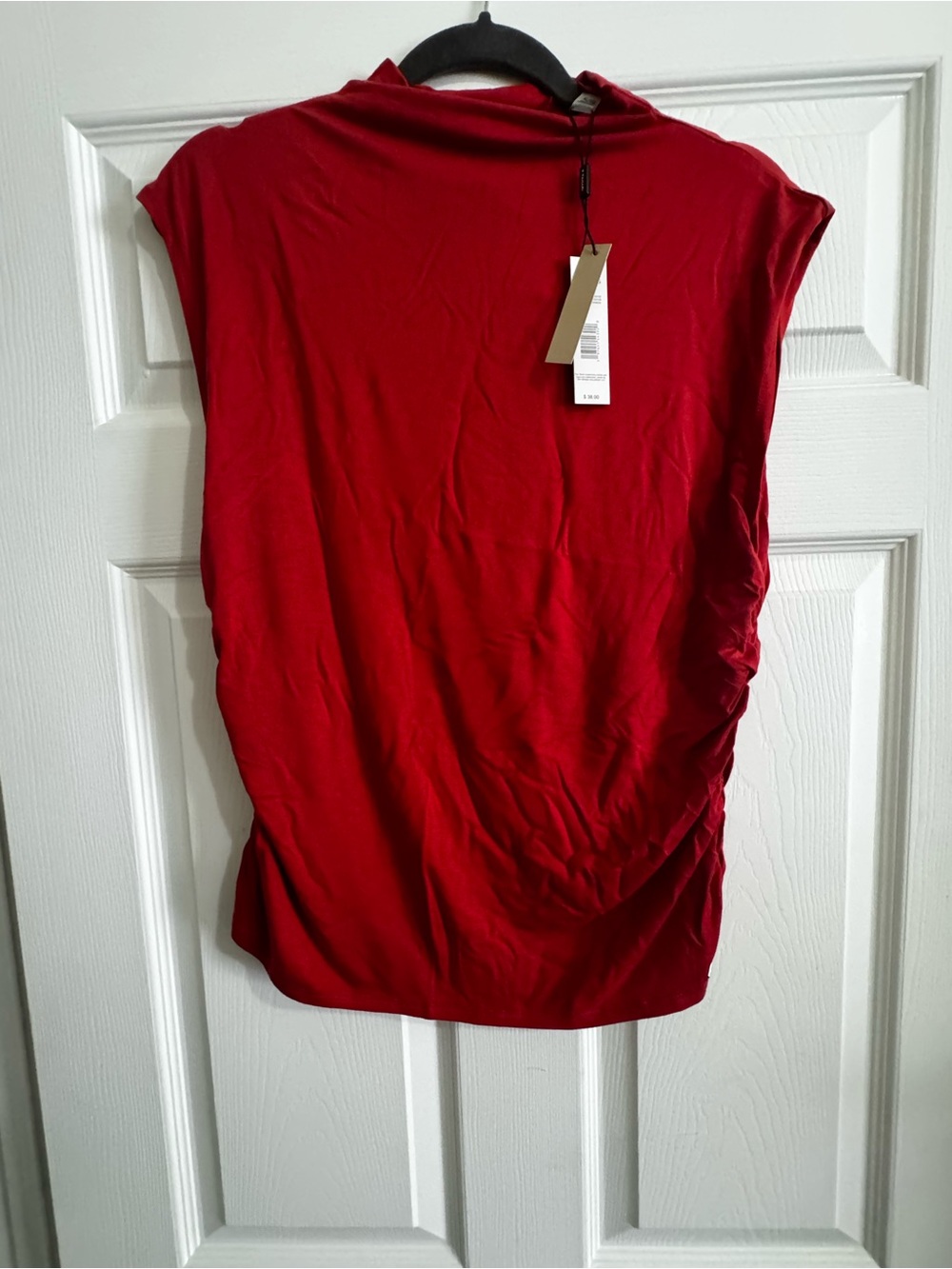 Tahari XL Women’s Orange Sleeveless Gathered Side Top Lightweight Fall Brand New